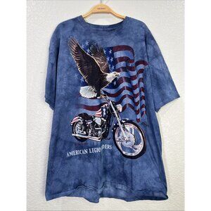 The Mountain American Legion Riders Eagle Motorcycle Blue Tie‎ Dye Shirt Mens XL